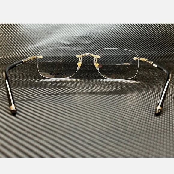 Mont Blanc Gold 58mm Rectangle Eyeglasses - Picture 4 of 5